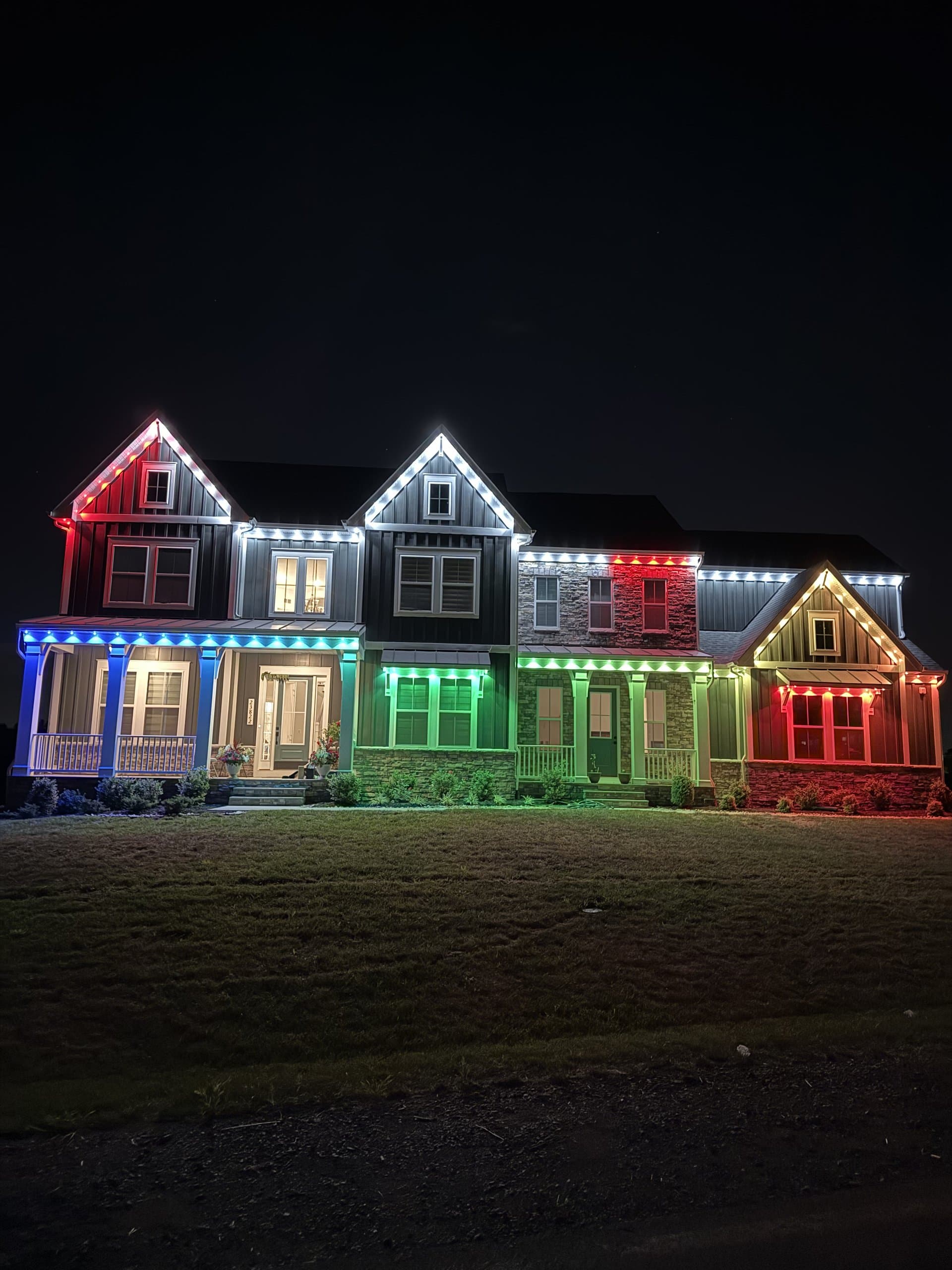 LED roofline lighting installation