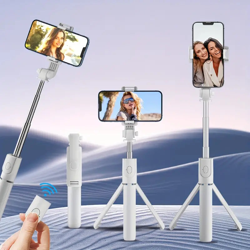 Portable Wireless Selfie Stick-Tripod Combo with Extended Remote: Ideal for Travel & Content Creation