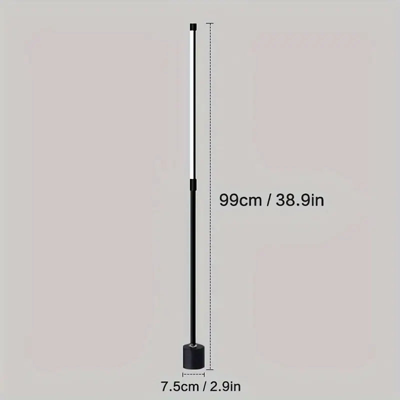 Modern Minimalist LED Corner Floor Lamp - USB Powered with Metal Stand