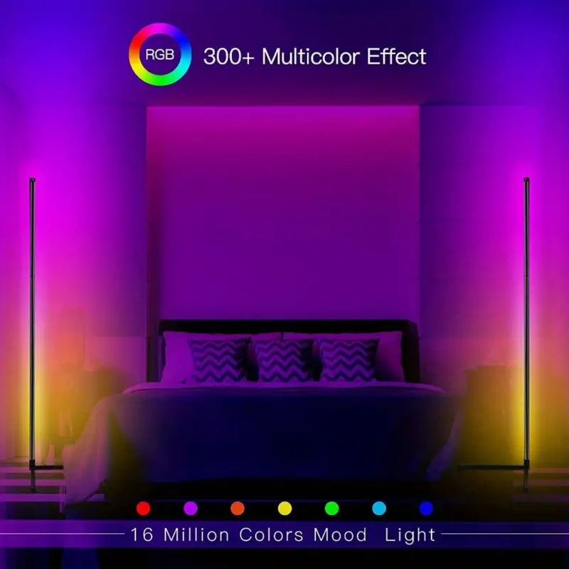 2 set Floor Lamp, Smart RGB LED Corner Lamp with App and Remote Control