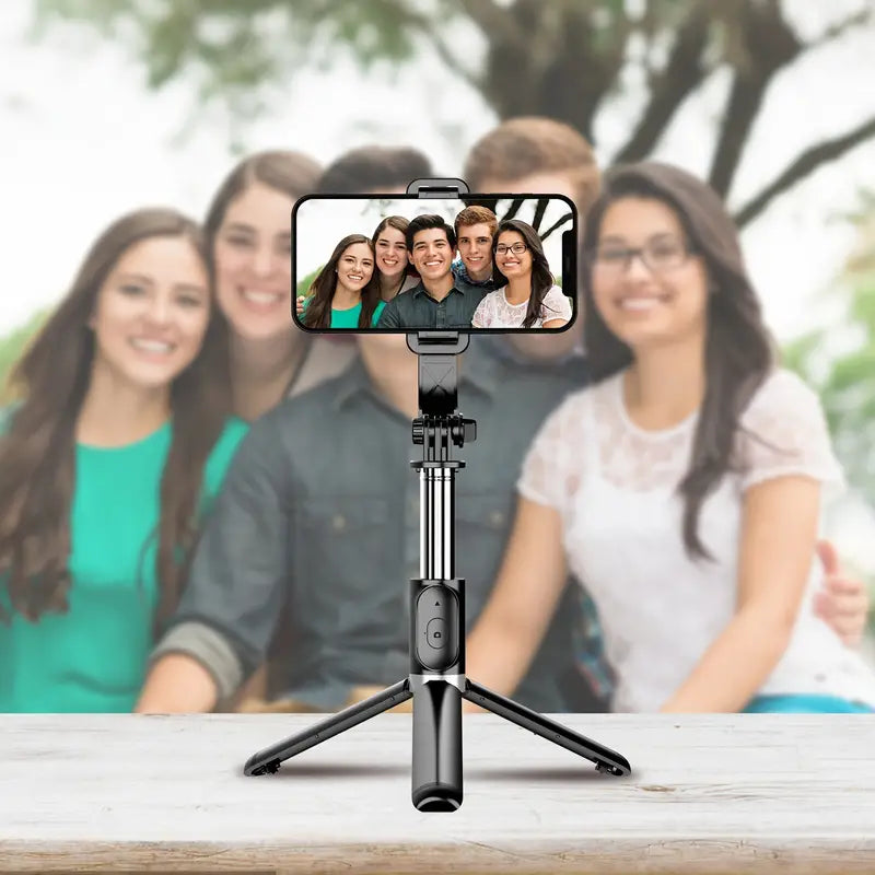 40" Extendable All-in-1 Smartphone Tripod Stand - 360° Rotation, Wireless Remote, Compact Design for iPhone 14/13/12/12 Pro/11/11 Pro/XS/XR/X/8/7 Plus, Samsung, Google, LG, Sony Smartphones