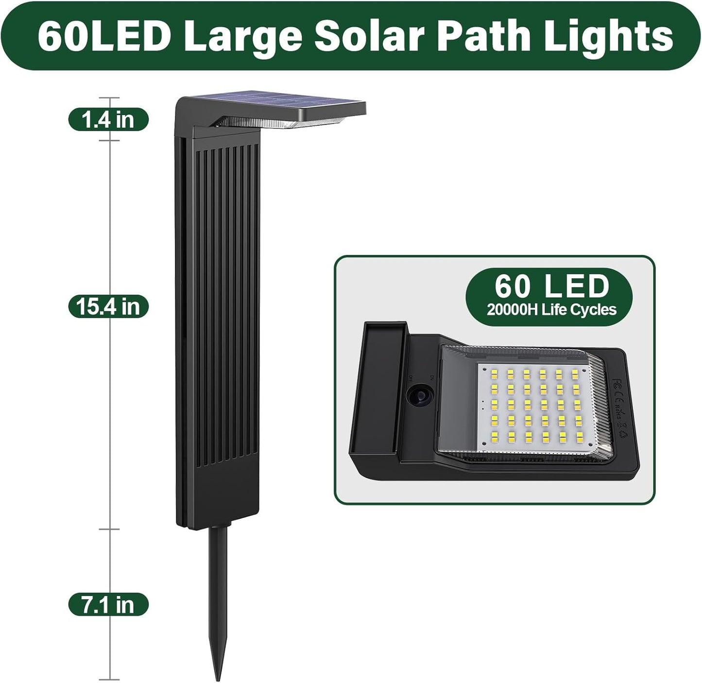 Solar PathOutdoor Bright 60LED lights for Pathway