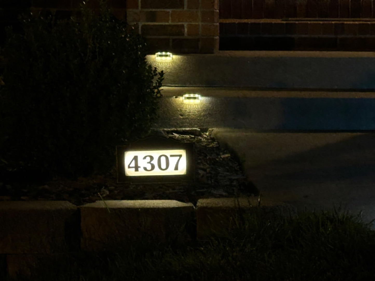 Antique Solar-powered waterproof LED address sign Mountable & yard