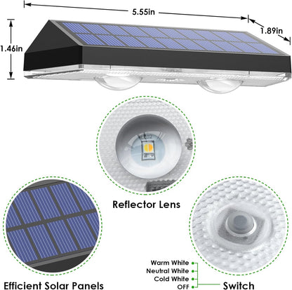 8 pack Solar Fence Lights Outdoor - Waterproof Fence Solar Lights Outdoor, Solar Deck Lights