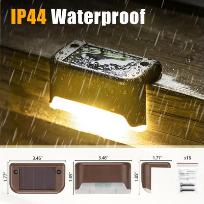 Waterproof Solar Deck Lights warm white 16pack