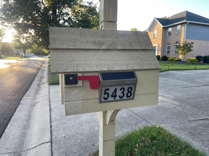 Solar-powered Address Sign, Stainless still Illuminated, 3 Colors Waterproof LED Mailbox