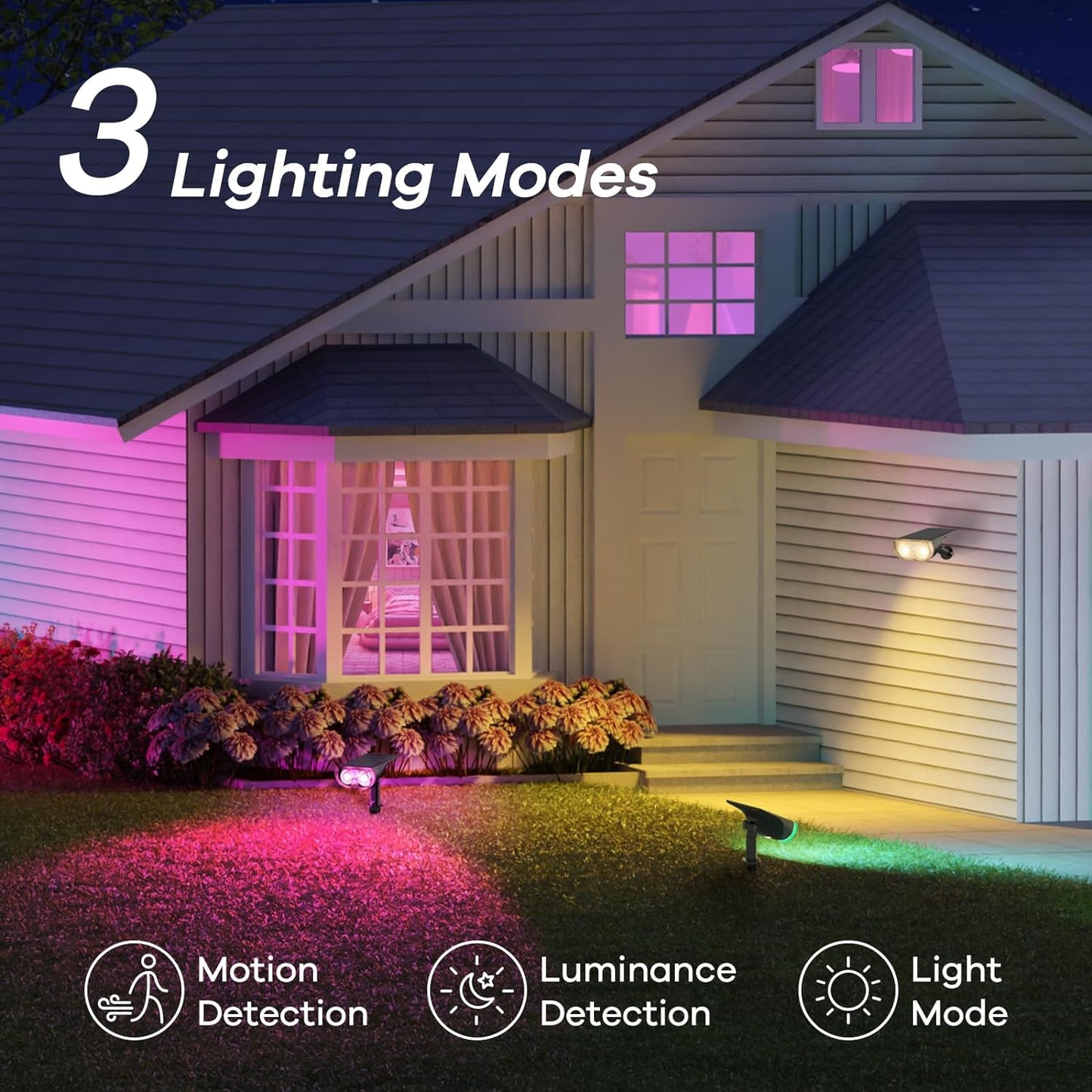 Solar powered Colored Changing Spotlight, for Landscape, Yard, Garden, Pool Lighting with APP(6 Pack)