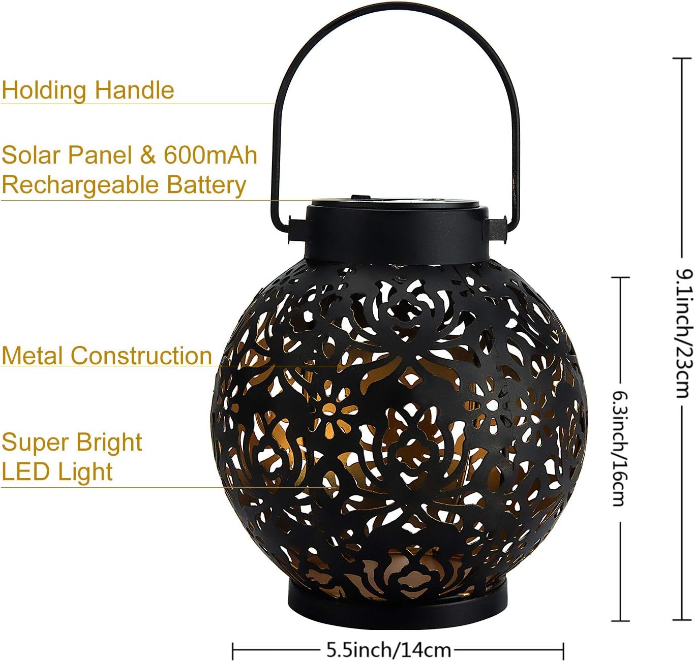 Outdoor Solar Hanging Lantern Decorative  Lights for Garden patio, courtyard 2Pack