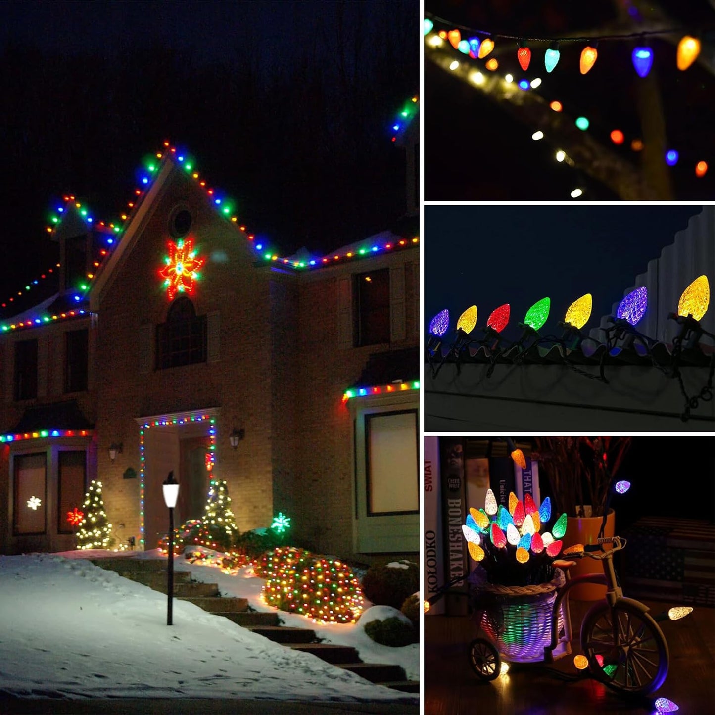 Smart C9 Led Christmas Lights App Programmable, RGB Color Changing, Dimmable