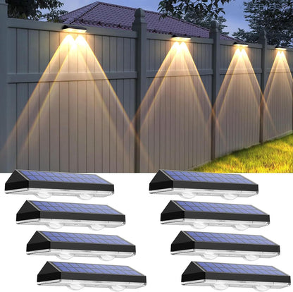 8 pack Solar Fence Lights Outdoor - Waterproof Fence Solar Lights Outdoor, Solar Deck Lights