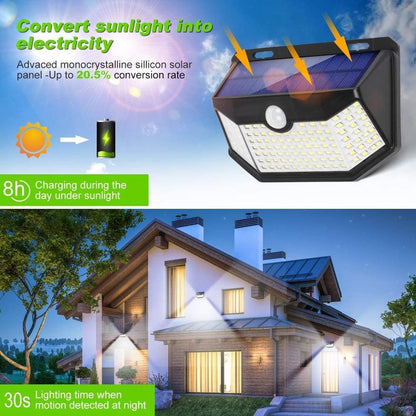 Motion sensor Solar  Outdoor  Lights 120 LED with Lights Reflector