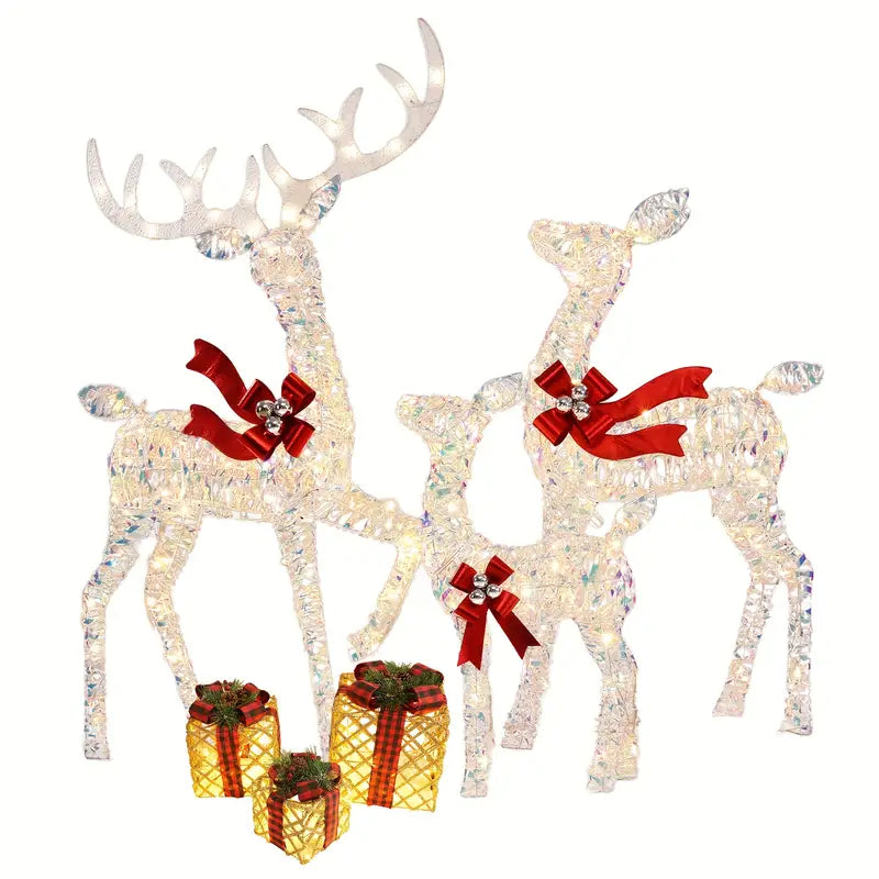 3-Piece Large Lighted Christmas Deer Family Set