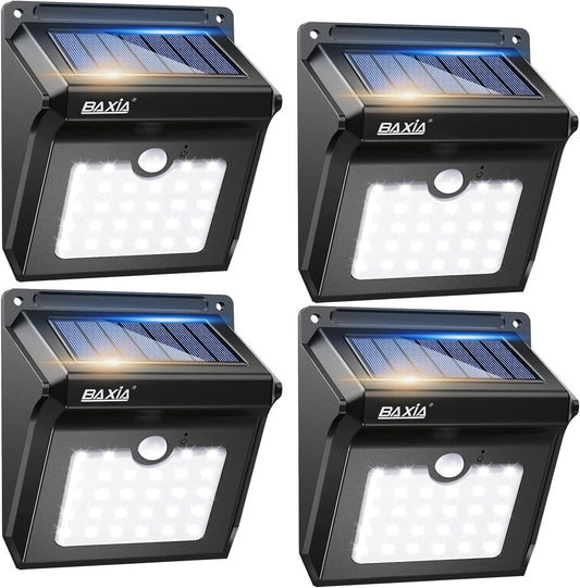 4packs Solar Wireless Security Motion Sensor  waterproof Outdoor Lights