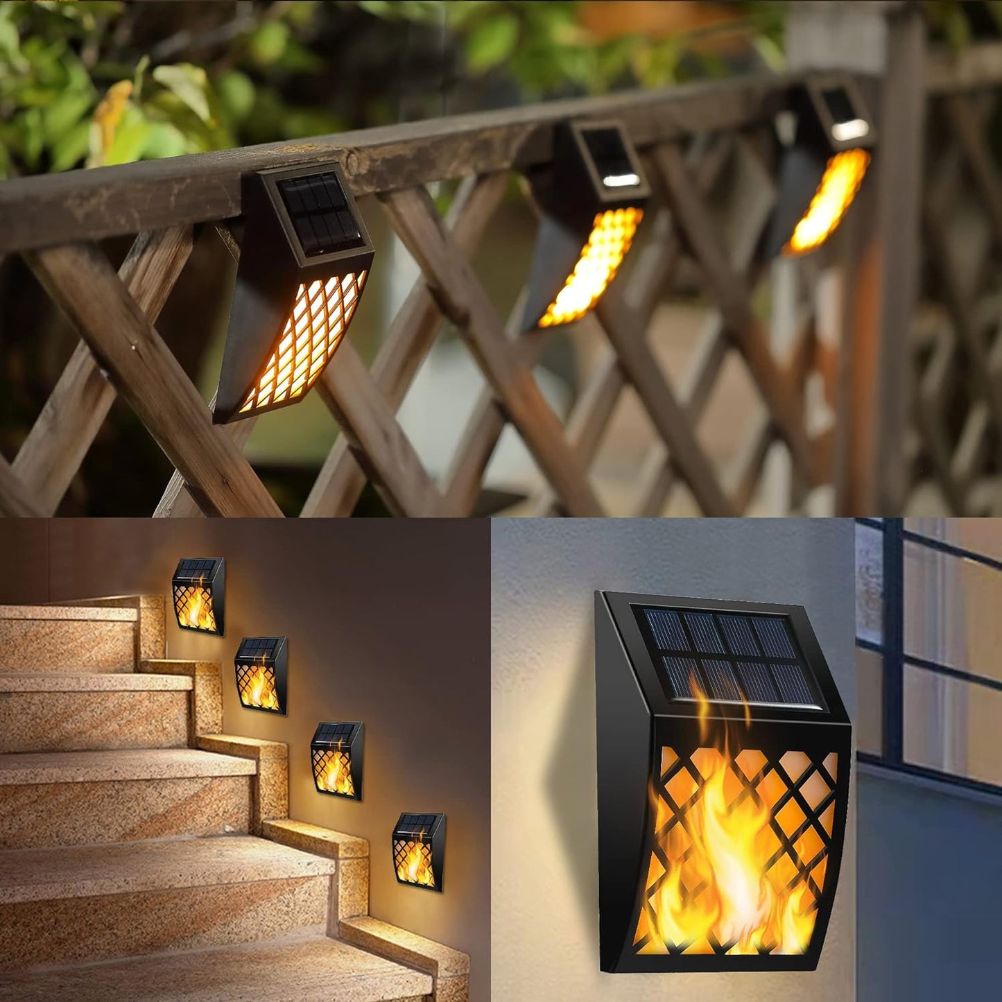 Solar Flame Lights Outdoor, 4 Pack