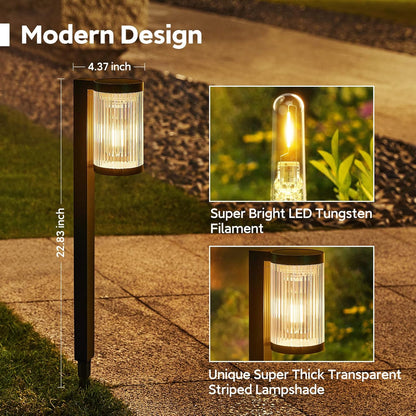 Solar Pathway Lights Outdoor, 6 Pack