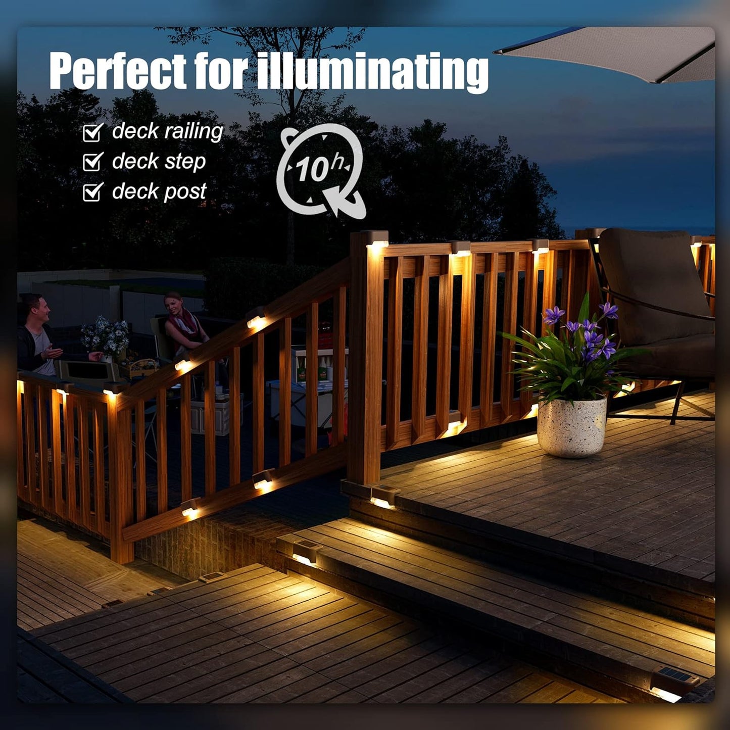 Waterproof Solar Deck Lights warm white 16pack