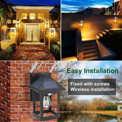 Solar Wall Lanterns Outdoor with 3 Modes, Motion Sensor 2 Pack