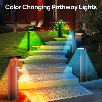 Solar Pathway Lights Outdoor Color Changing & Adjustable 4pack