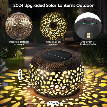 Solar Lantern Outdoor Patio Decor 2 Pack