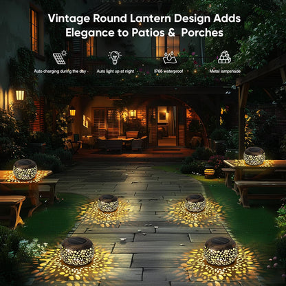 Solar Lantern Outdoor Patio Decor 2 Pack