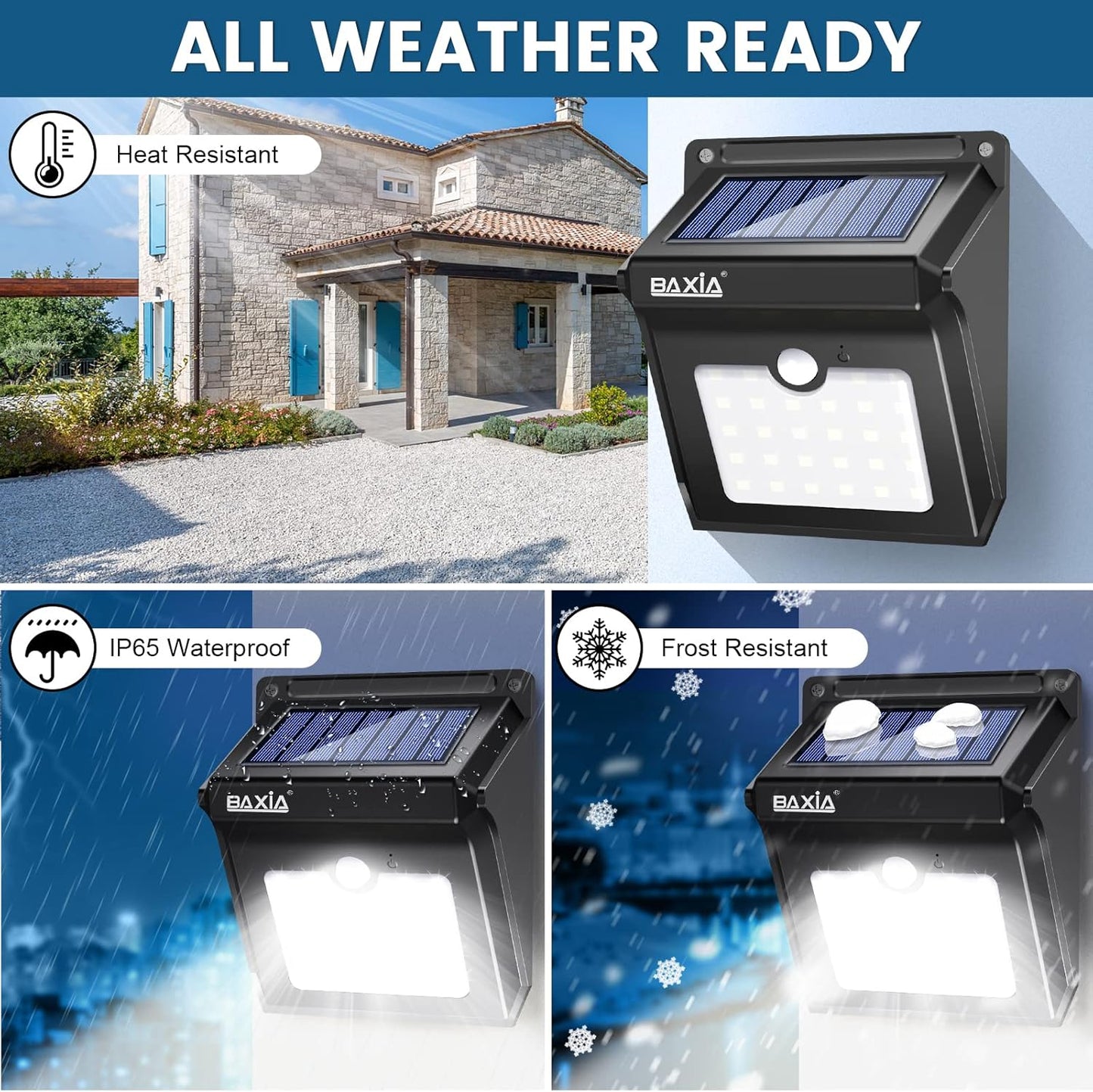 4packs Solar Wireless Security Motion Sensor  waterproof Outdoor Lights