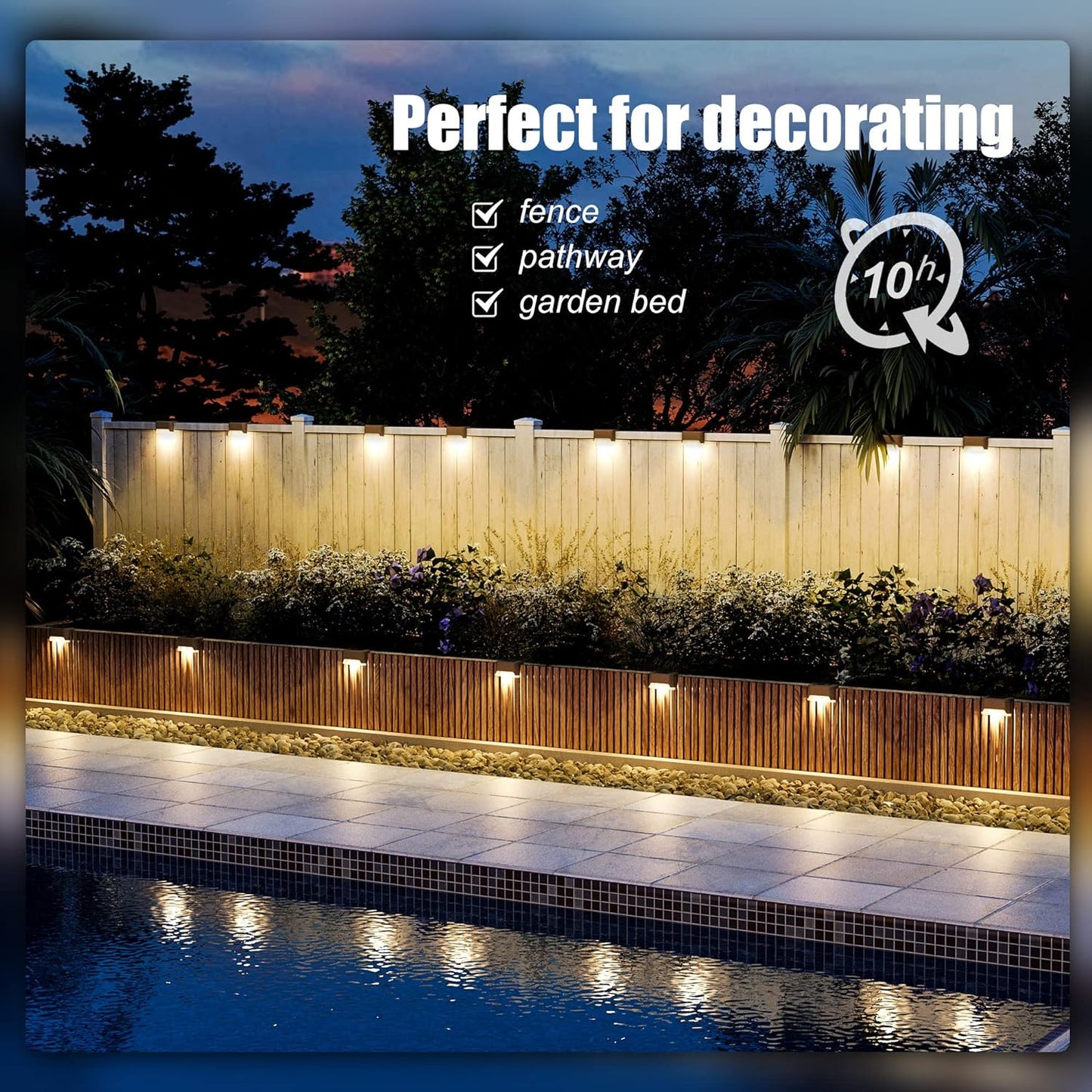 Waterproof Solar Deck Lights warm white 16pack