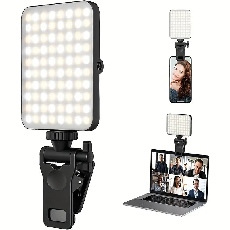 Rechargeable Selfie Light & Phone Light Clip for - Phone LED Light with Adjustable Brightness