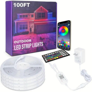 100 Ft Outdoor Led Lights Waterproof, Infrared Remote Control And Music Sync App Control, Led Rope Light, RGB Bright Led Lights