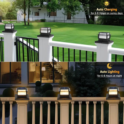 6 pack Solar  Post Lights Outdoor for Fit 4x4 5x5 6x6 Vinyl/Wooden Posts