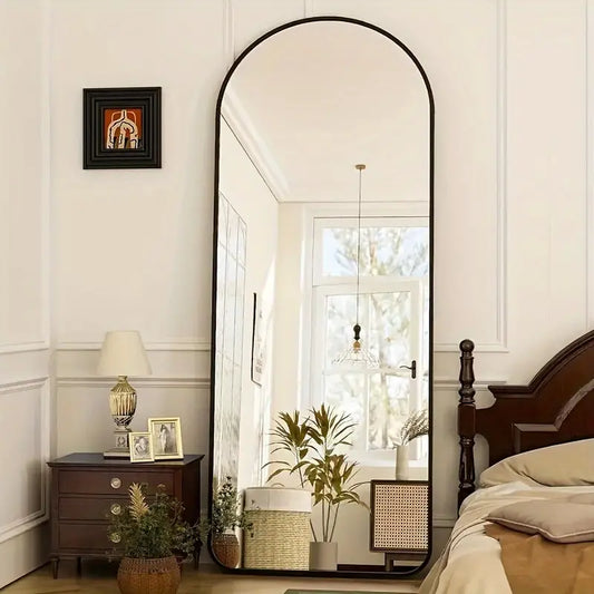 Arched Full Length Mirror, Full Body Mirror with Stand, Hanging or Leaning for Wall