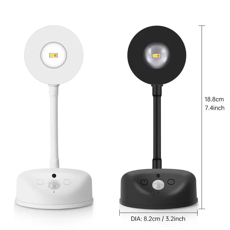 Motion Sensor Spotlight with Remote, USB Rechargeable Acrylic Lamp Shade, Plastic Semi-Flush Mount Detachable Spotlight, Battery Powered