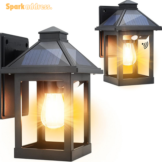 Solar Wall Lanterns Outdoor with 3 Modes, Motion Sensor 2 Pack