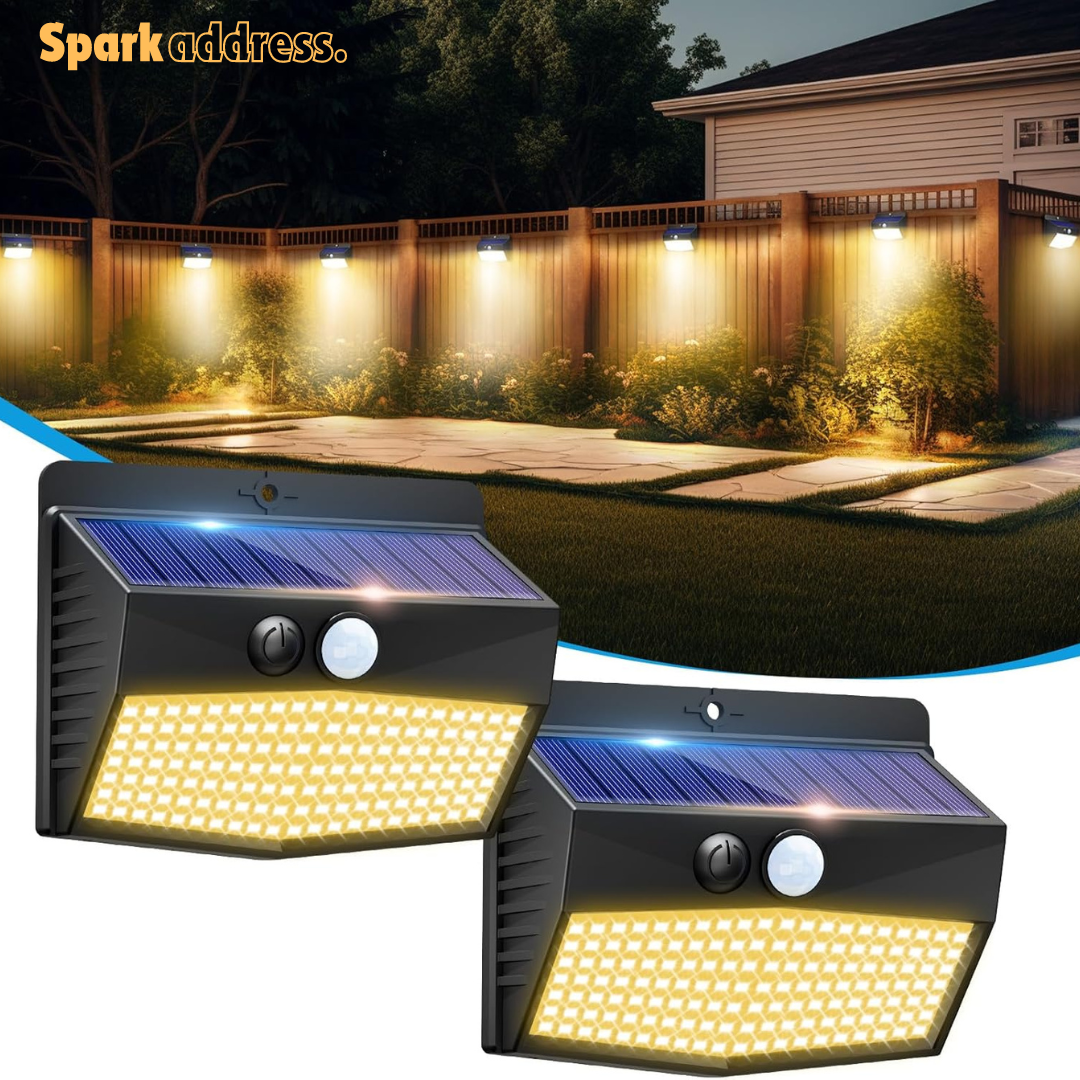 Solar Motion Sensor Outdoor Lights. Warm white