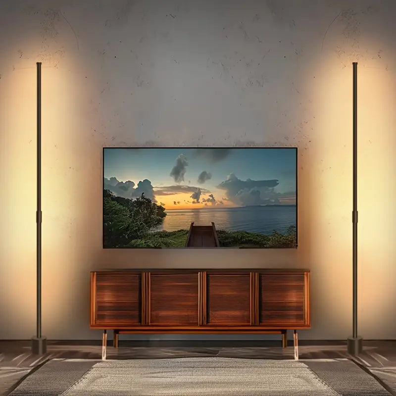 Modern Minimalist LED Corner Floor Lamp - USB Powered with Metal Stand