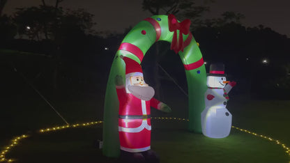 12.5 FT Christmas Inflatables Archway, Inflatable Santa Claus And Snowman